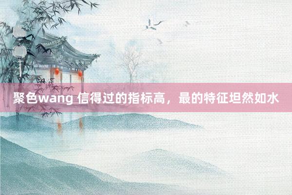 聚色wang 信得过的指标高,最的特征坦然如水