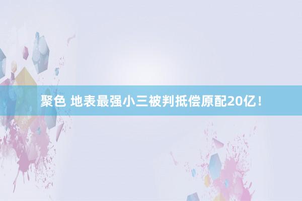 聚色 地表最强小三被判抵偿原配20亿！