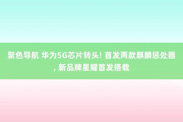 聚色导航 华为5G芯片转头! 首发两款麒麟惩处器， 新品牌星耀首发搭载