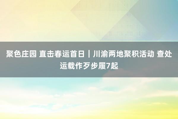 聚色庄园 直击春运首日｜川渝两地聚积活动 查处运载作歹步履7起