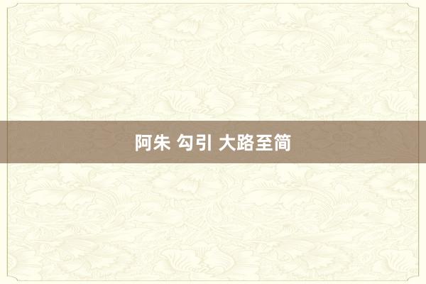 阿朱 勾引 大路至简