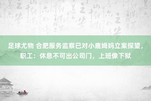 足球尤物 合肥服务监察已对小鹿姆妈立案探望，职工：休息不可出公司门，上班像下狱