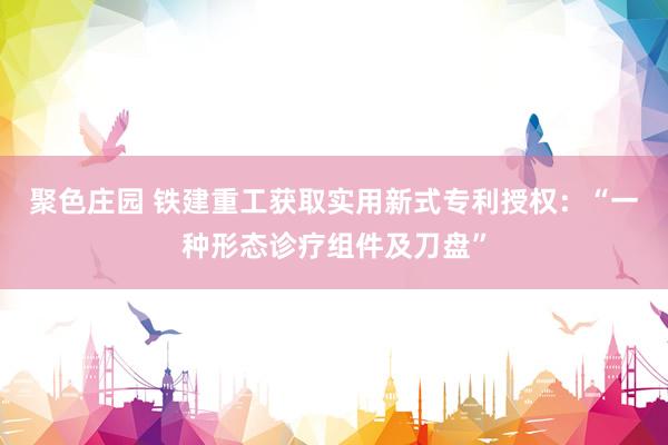 聚色庄园 铁建重工获取实用新式专利授权：“一种形态诊疗组件及刀盘”