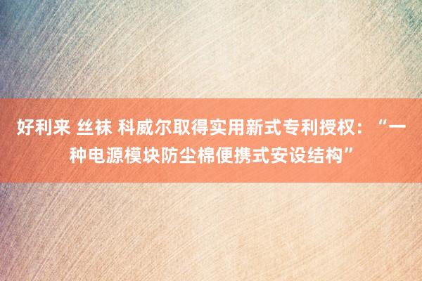 好利来 丝袜 科威尔取得实用新式专利授权：“一种电源模块防尘棉便携式安设结构”