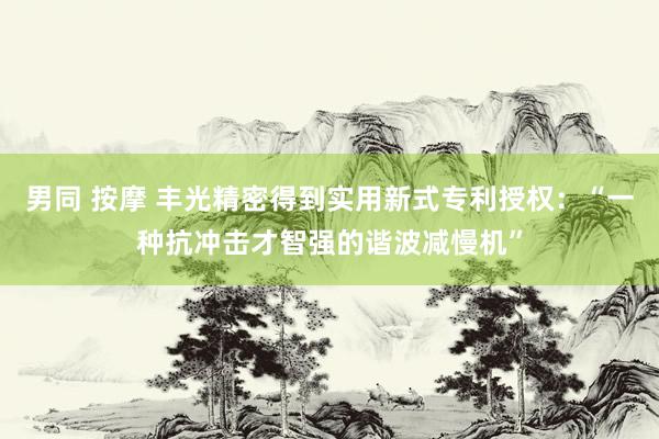 男同 按摩 丰光精密得到实用新式专利授权：“一种抗冲击才智强的谐波减慢机”