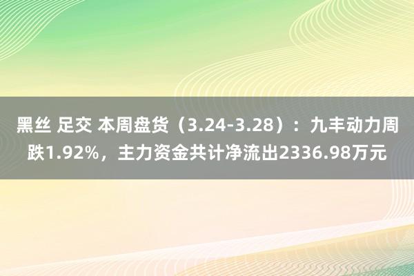 黑丝 足交 本周盘货（3.24-3.28）：九丰动力周跌1.92%，主力资金共计净流出2336.98万元