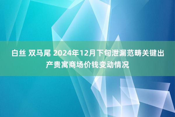 白丝 双马尾 2024年12月下旬泄漏范畴关键出产贵寓商场价钱变动情况