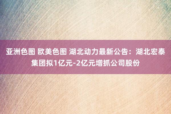 亚洲色图 欧美色图 湖北动力最新公告：湖北宏泰集团拟1亿元-2亿元增抓公司股份