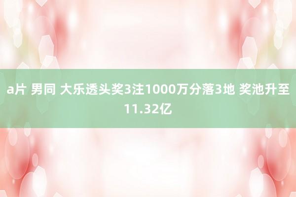 a片 男同 大乐透头奖3注1000万分落3地 奖池升至11.32亿