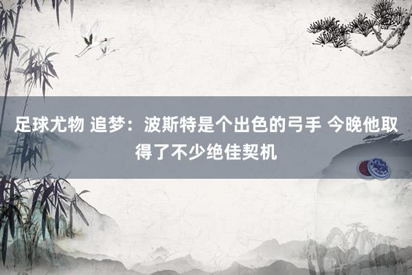 足球尤物 追梦：波斯特是个出色的弓手 今晚他取得了不少绝佳契机