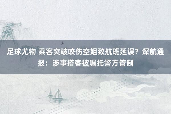 足球尤物 乘客突破咬伤空姐致航班延误？深航通报：涉事搭客被嘱托警方管制