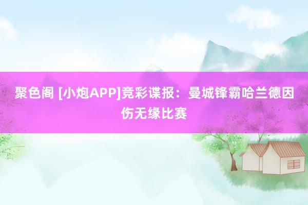 聚色阁 [小炮APP]竞彩谍报：曼城锋霸哈兰德因伤无缘比赛