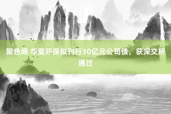 聚色阁 华夏环保拟刊行30亿元公司债，获深交所通过