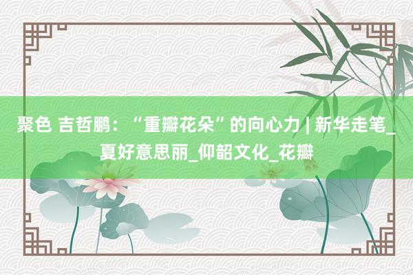 聚色 吉哲鹏：“重瓣花朵”的向心力 | 新华走笔_夏好意思丽_仰韶文化_花瓣