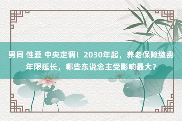 男同 性愛 中央定调！2030年起，养老保障缴费年限延长，哪些东说念主受影响最大？