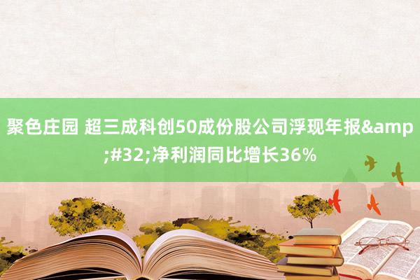 聚色庄园 超三成科创50成份股公司浮现年报&#32;净利润同比增长36%