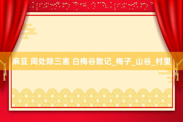 麻豆 周处除三害 白梅谷散记_梅子_山谷_村里