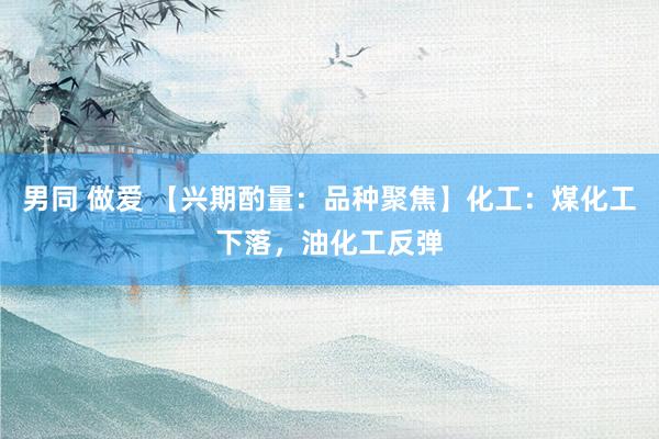 男同 做爱 【兴期酌量：品种聚焦】化工：煤化工下落，油化工反弹