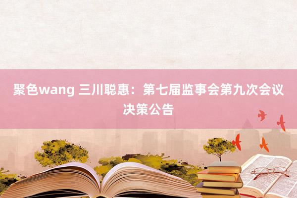 聚色wang 三川聪惠：第七届监事会第九次会议决策公告