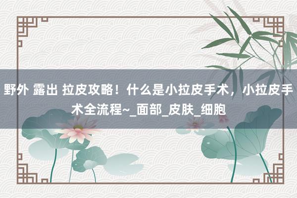 野外 露出 拉皮攻略！什么是小拉皮手术，小拉皮手术全流程~_面部_皮肤_细胞
