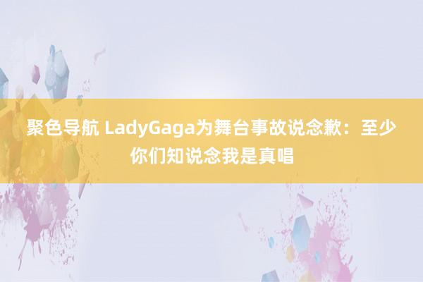 聚色导航 LadyGaga为舞台事故说念歉：至少你们知说念我是真唱