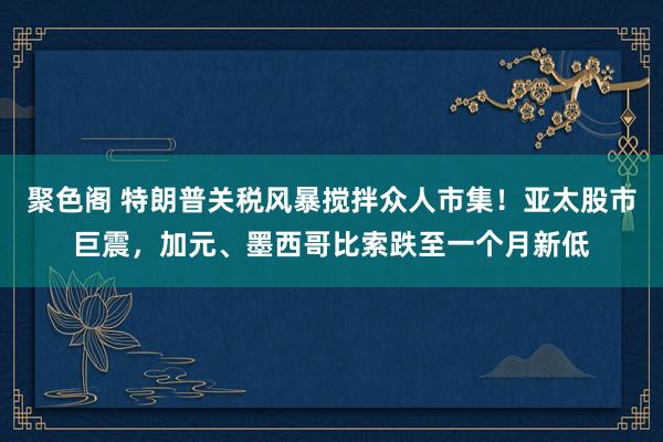 聚色阁 特朗普关税风暴搅拌众人市集！亚太股市巨震，加元、墨西哥比索跌至一个月新低