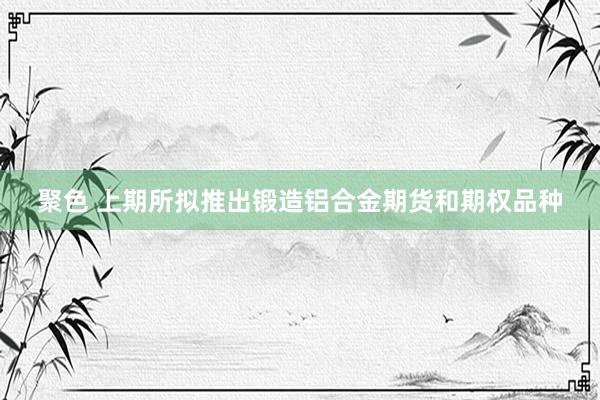 聚色 上期所拟推出锻造铝合金期货和期权品种