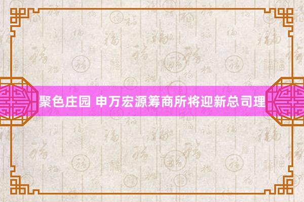 聚色庄园 申万宏源筹商所将迎新总司理