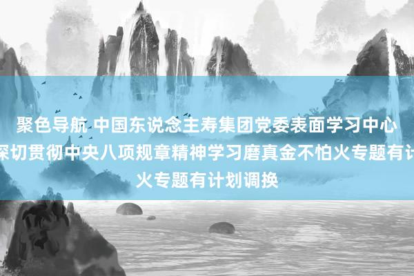 聚色导航 中国东说念主寿集团党委表面学习中心组开展深切贯彻中央八项规章精神学习磨真金不怕火专题有计划调换
